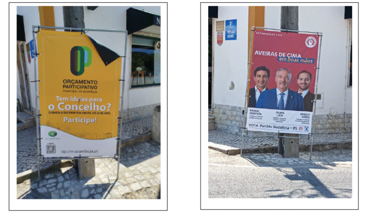 Foto enviada pelo PSD de Azambuja, que segundo este partido representa o antes e depois