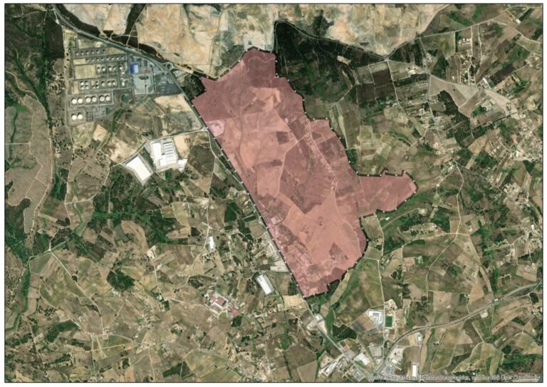 Área assinalada em discussão
