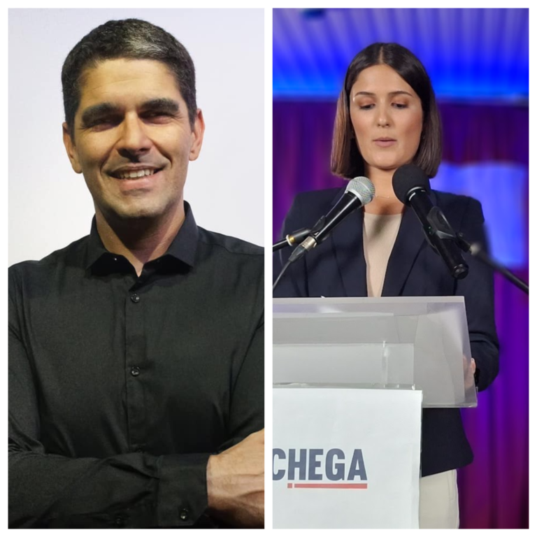 Ricardo Miguel, assessor político ligado à CDU, e Briana Batalha, prestadora de serviços ao grupo municipal do Chega em Vila Franca de Xira