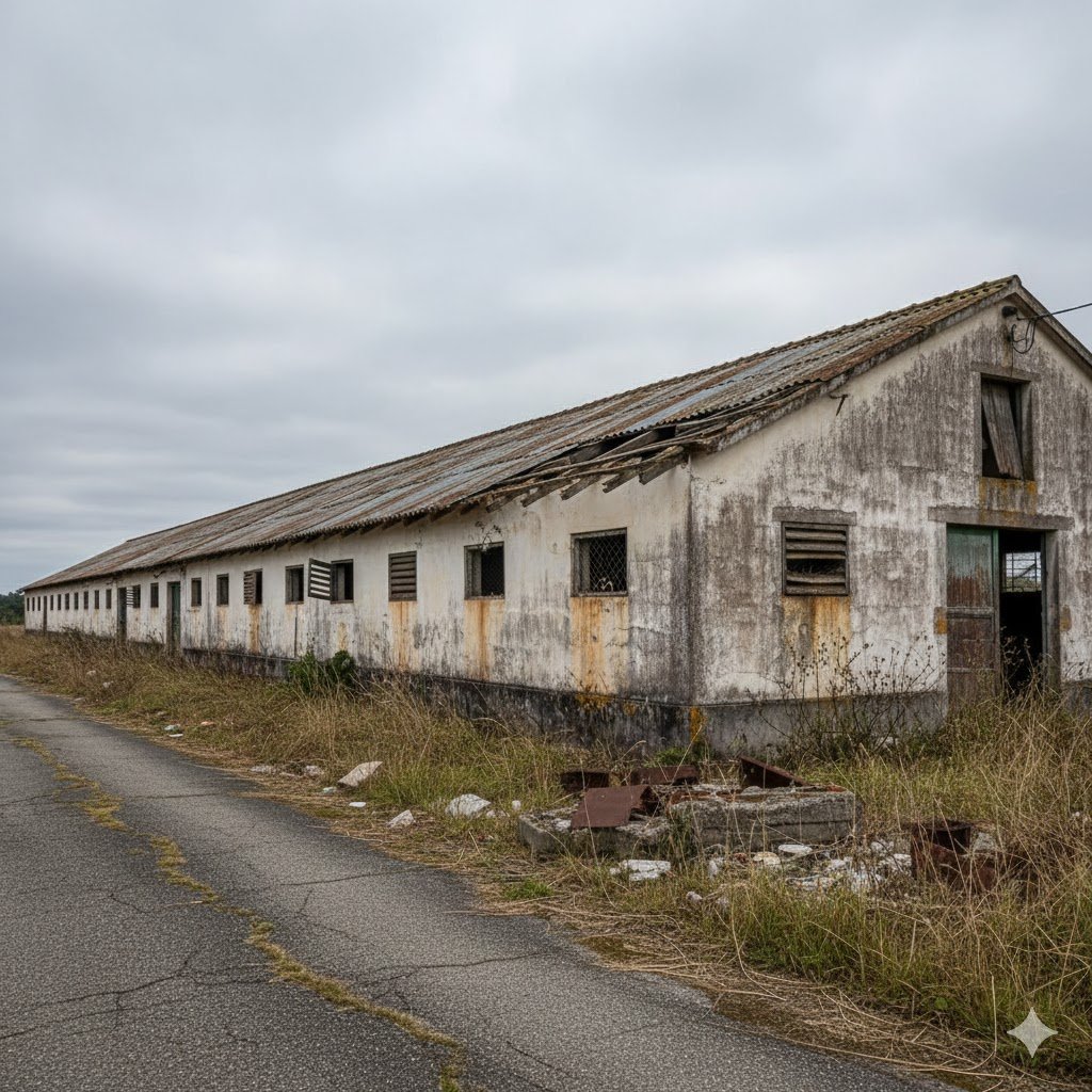 Aviários degradados