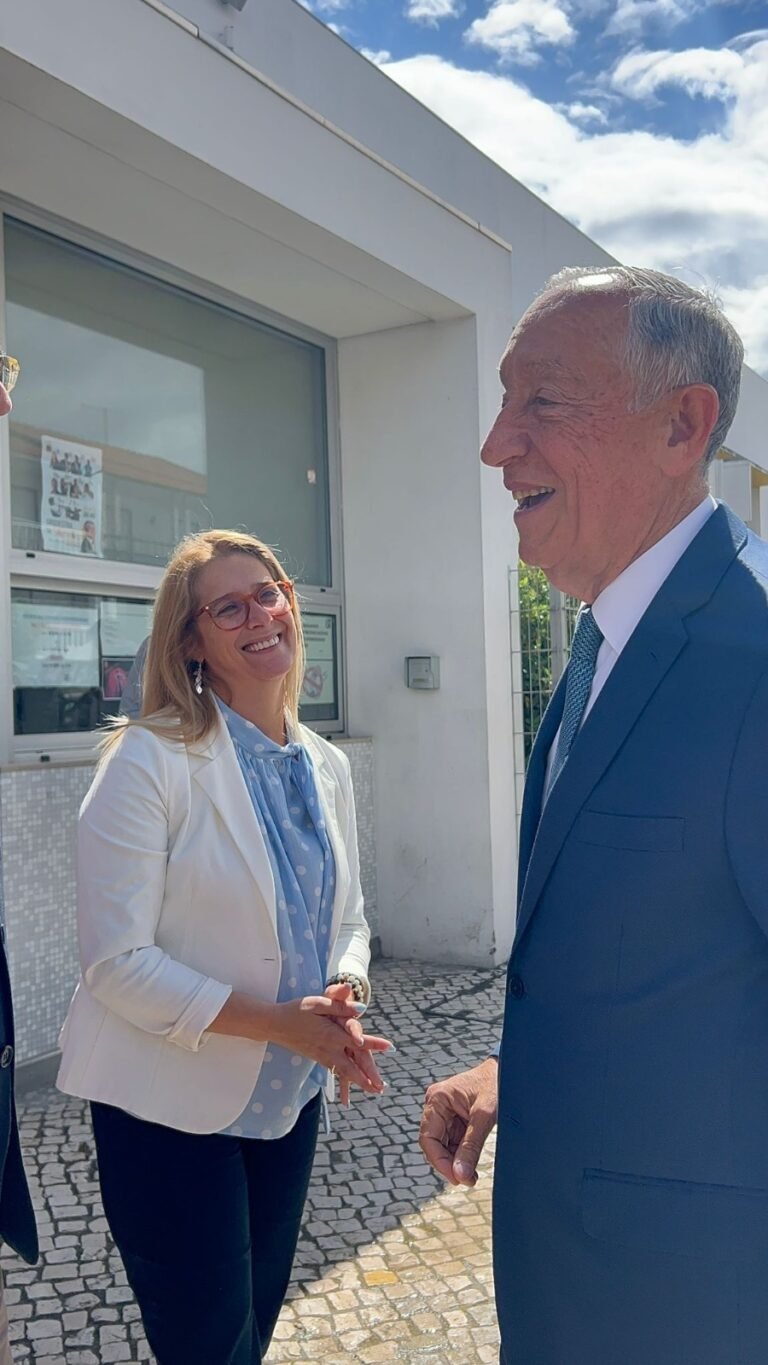 Ivete Mateus com o antigo presidente da República, Marcelo Rebelo de Sousa