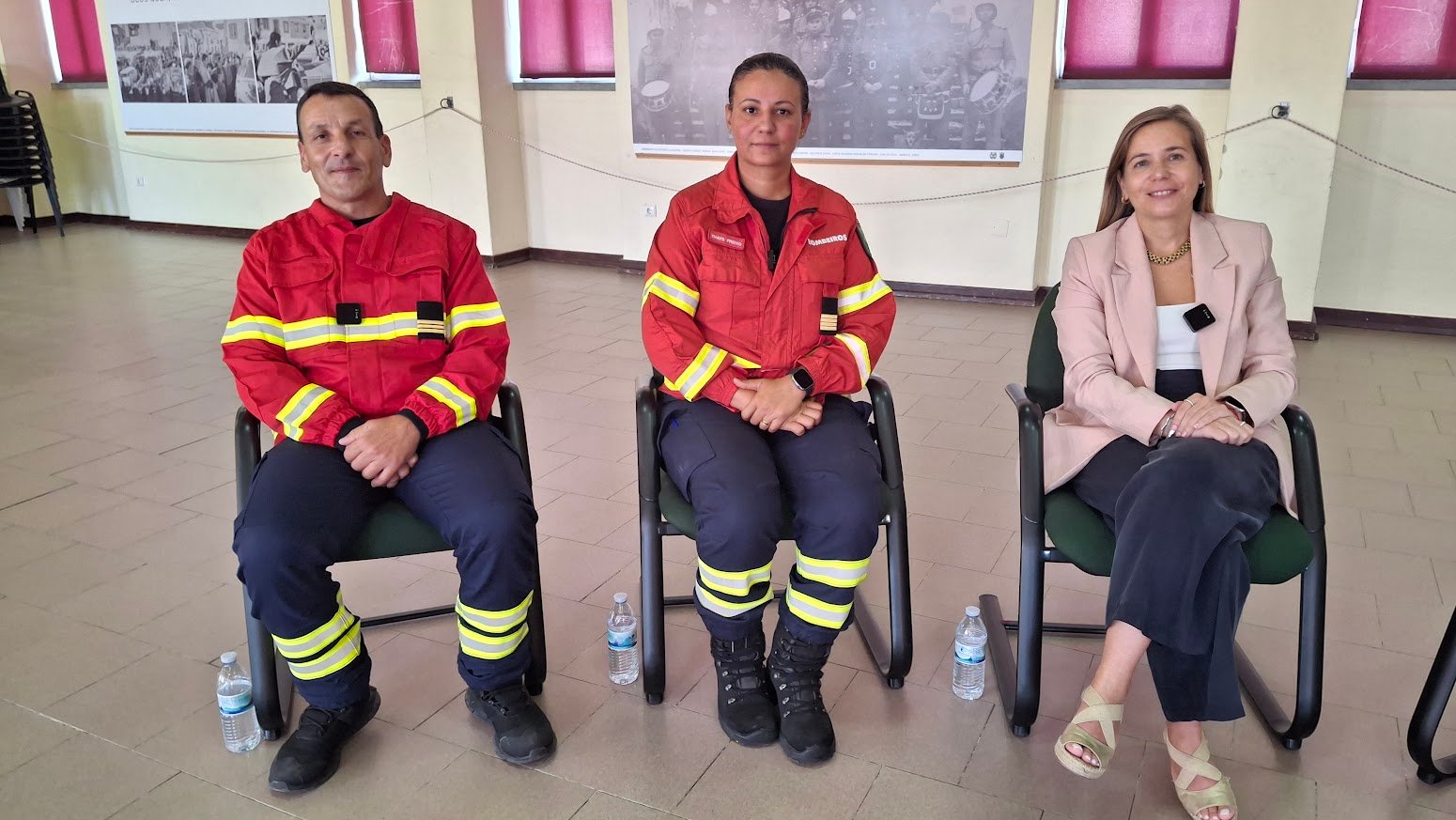 Responsáveis dos bombeiros e da Câmara durante a nossa emissão para as redes sociais