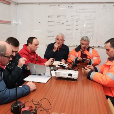 Reunião do Centro de Coordenação Operacional Municipal, com representantes da Câmara Municipal de Arruda dos Vinhos e da Proteção Civil, para acompanhamento da situação provocada pelas cheias no concelho.