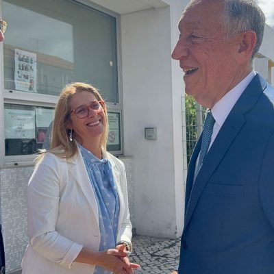 Ivete Mateus com o antigo presidente da República, Marcelo Rebelo de Sousa