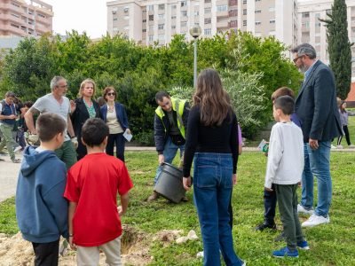 Ação simbólica na plantação de árvores