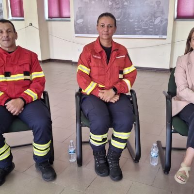 Responsáveis dos bombeiros e da Câmara durante a nossa emissão para as redes sociais