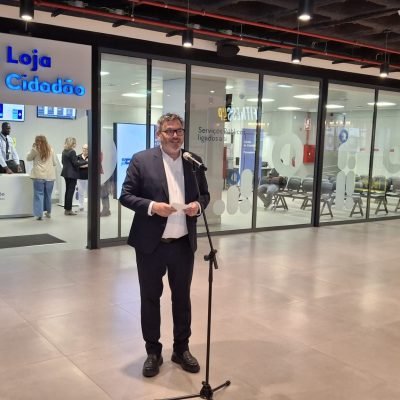 Fernando Paulo Ferreira esta manhã na inauguração da Loja do Cidadão em Alverca