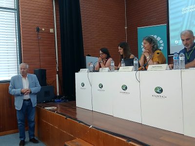 Silvino Lúcio, presidente da Câmara de Azambuja, durante a apresentação pública do projeto de quadruplicação da Linha do Norte, perante representantes da Infraestruturas de Portugal e técnicos do projeto.